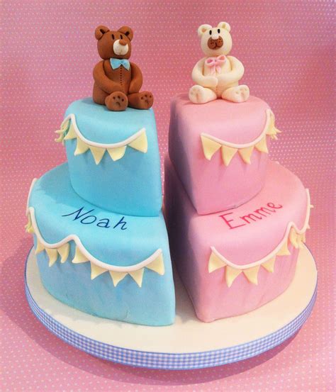 twin baby cake ideas|twin cake boy and girl.